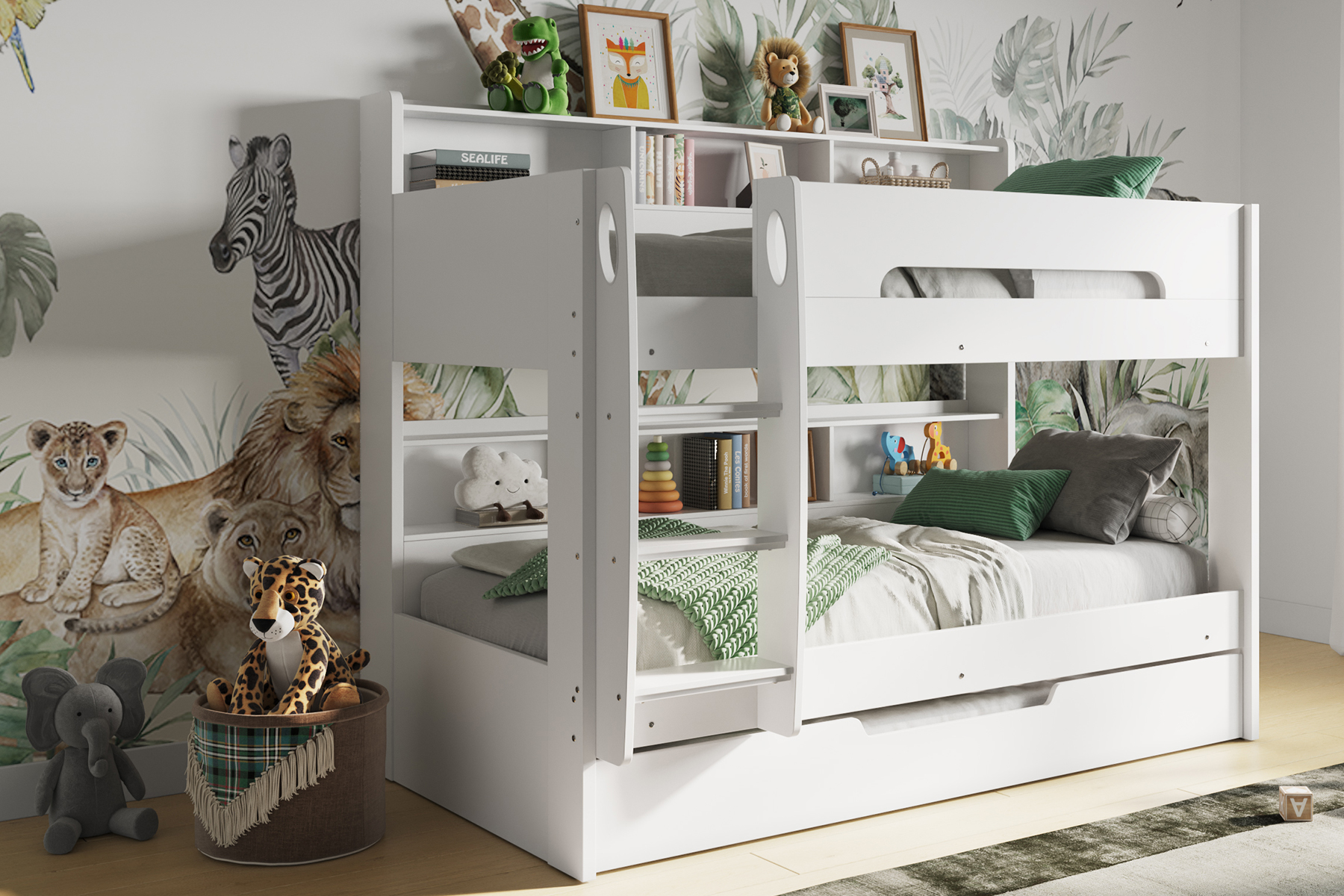 Flair Interstellar Bunk Bed White With Optional Trundle