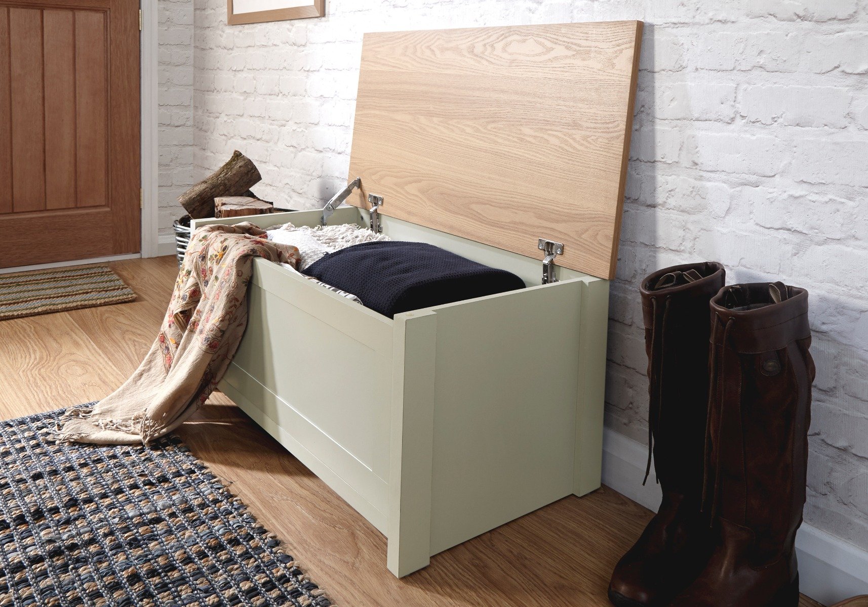 beige ottoman storage chest