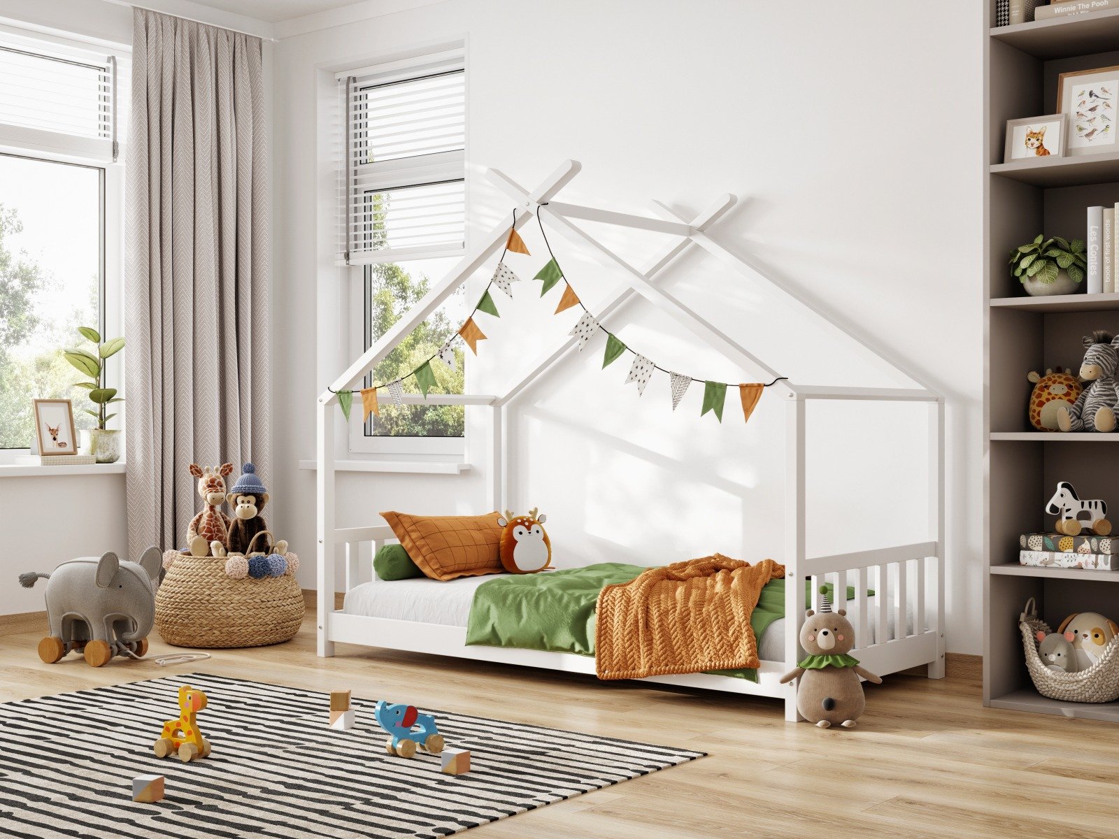 Flair Canopy House Wooden Single Bed Frame