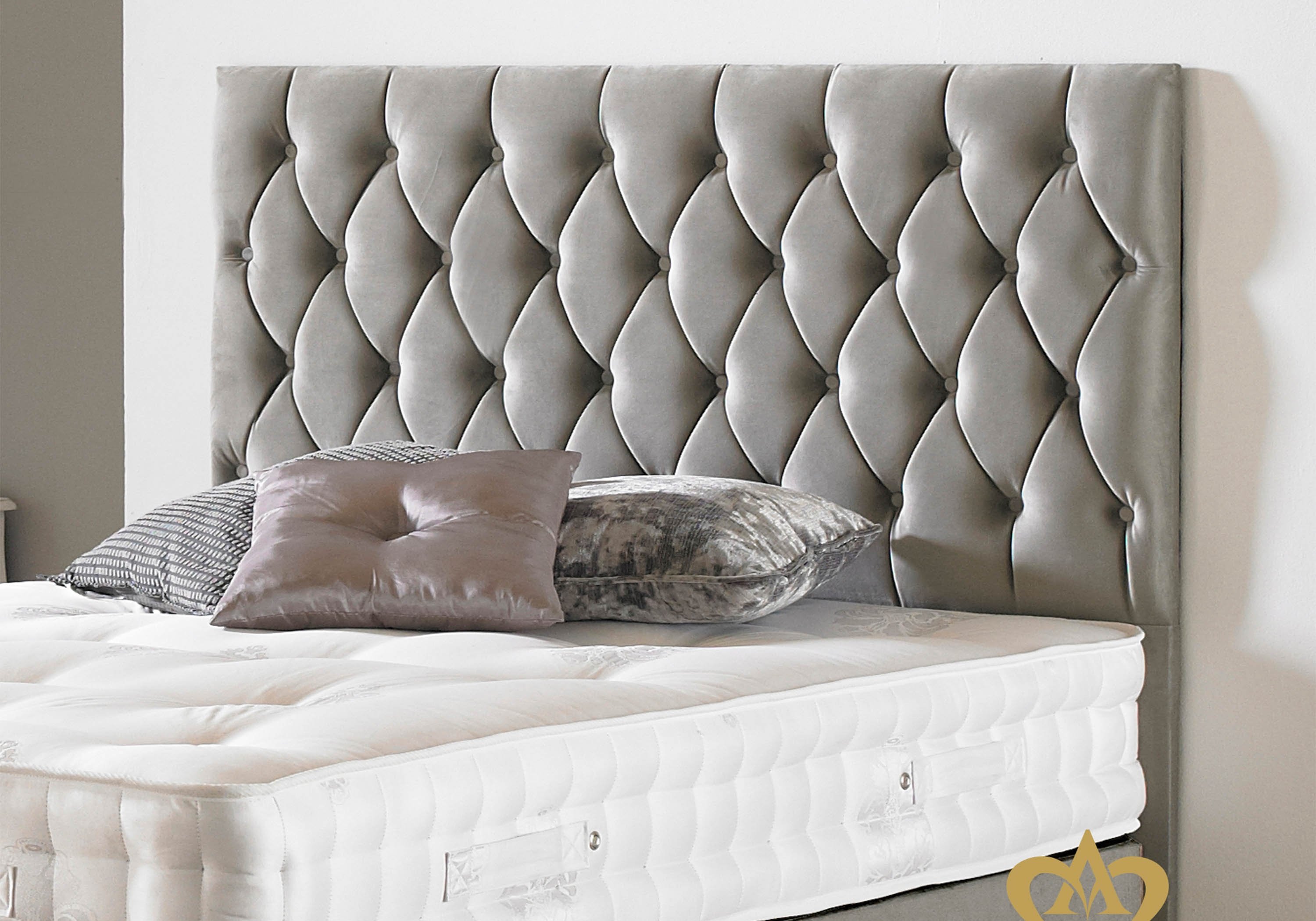 grey bed headboard