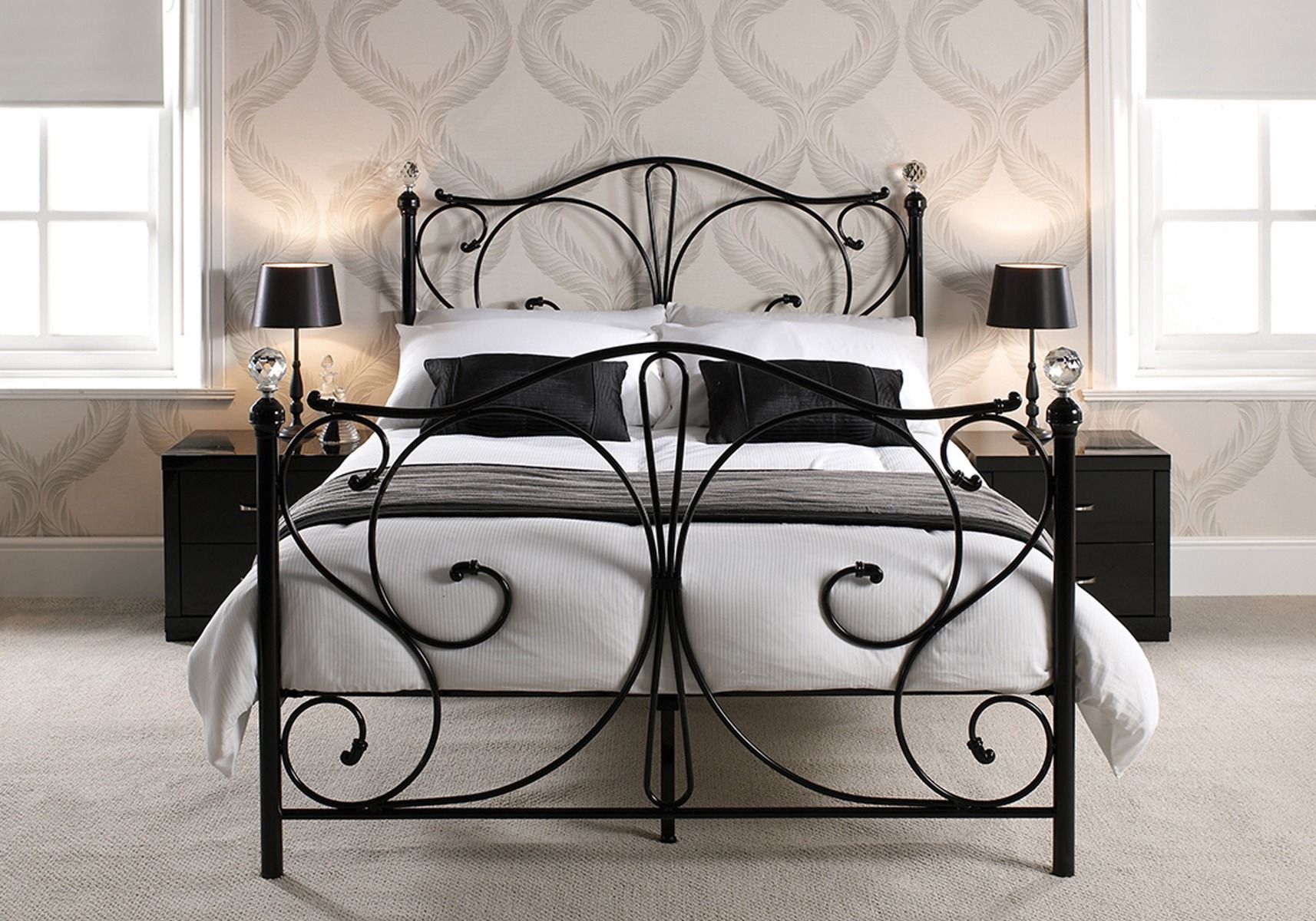 black steel bed frame