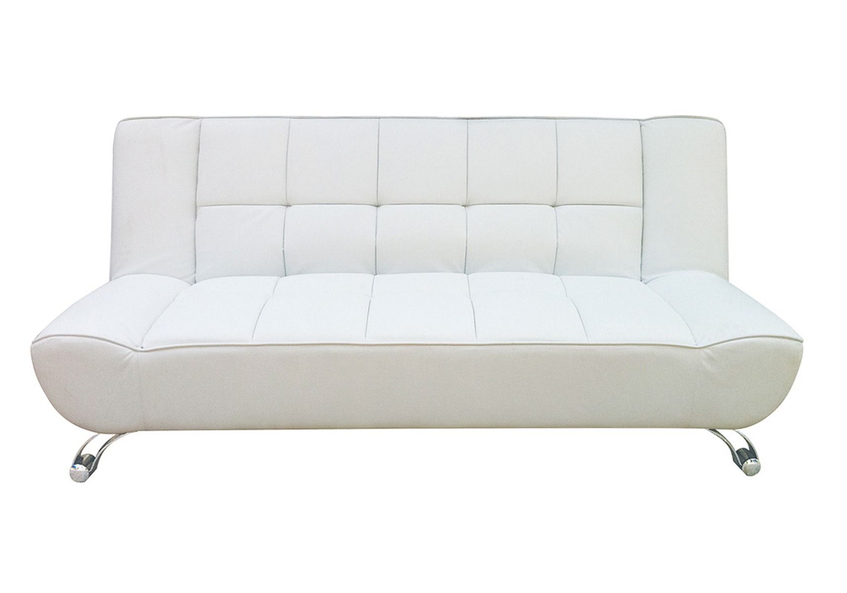 frank faux leather sofa twin bed in white