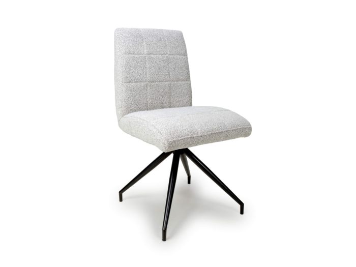 Flair Laurel Boucle Smoke Grey Dining Chair (Pair)