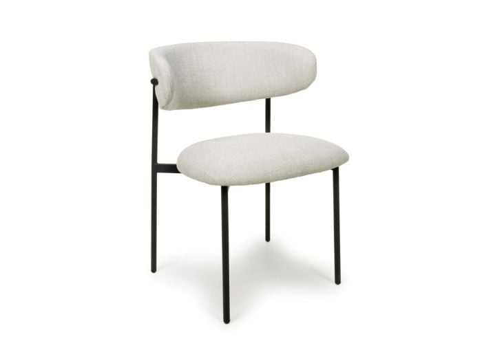 Flair Marisa Linen Effect Natural Dining Chair (Pair)