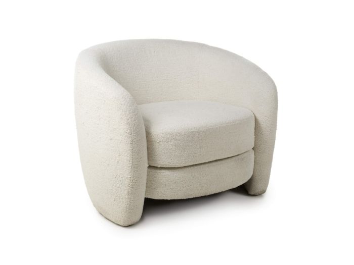 Flair Petra Boucle Vanilla White Tub Chair