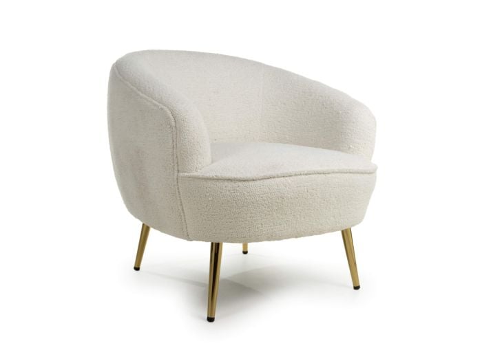 Flair Lucia Boucle Vanilla White Tub Chair