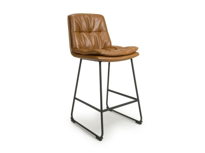 Flair Argyle Leather Effect Bar Chair (Pair)
