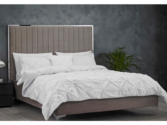 LPD Berkeley Grey Velvet Bed Frame