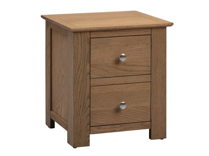 Flintshire Furniture Conway 2 Drawer Smoked Oak Bedside Cabinet