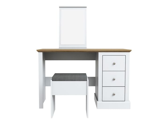 LPD Devon White & Oak Dressing Table Set