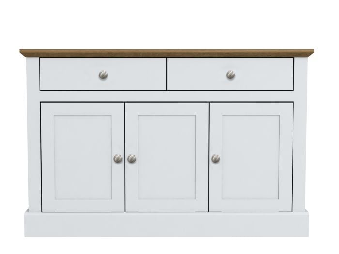 LPD Devon 3 Door 2 Drawer White & Oak Sideboard
