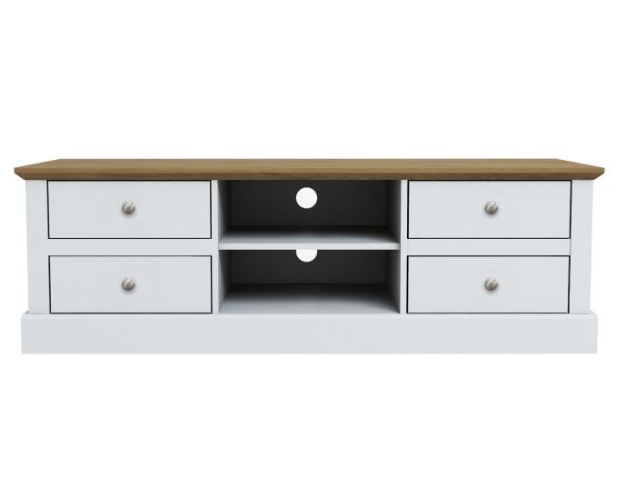 LPD Devon White & Oak 4 Drawer TV Unit