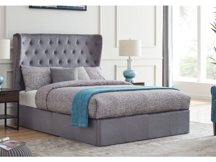 Flintshire Furniture Holway Grey Fabric Ottoman Bed Frame
