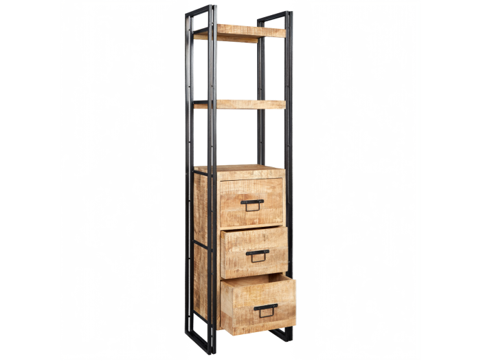 Indian Hub Cosmo Industrial Slim Bookcase