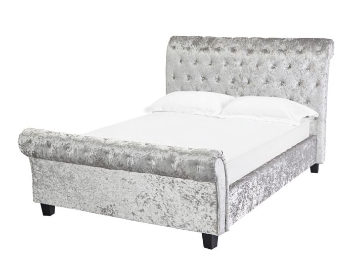 LPD Isabella Silver Crushed Velvet Bed Frame