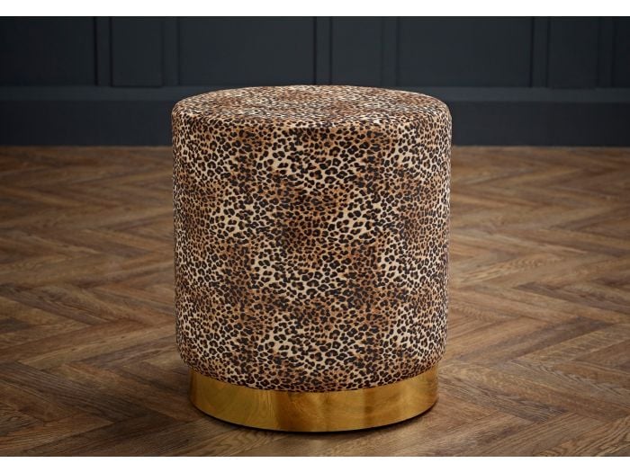 LPD Lara Leopard Print Pouffe
