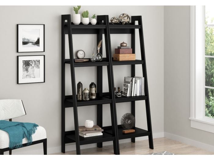 Dorel Lawrence Black Ladder Bookcase (Set of 2)