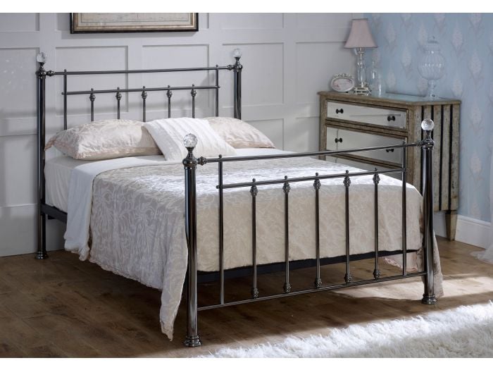 Limelight Libra Metal Bed Frame with Crystal Finials
