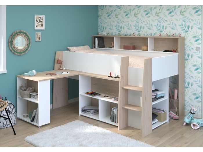 Parisot Lucas Mid Sleeper with Desk and Storage