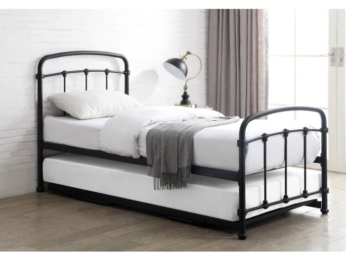 Flintshire Furniture Mostyn Black Metal Guest Bed