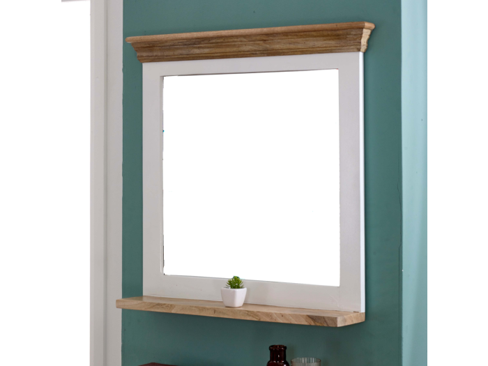 Indian Hub Alfie Mirror Frame With Shelf Solid Mango Wood
