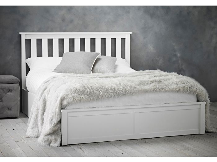 LPD Oxford White Wooden Ottoman Bed Frame
