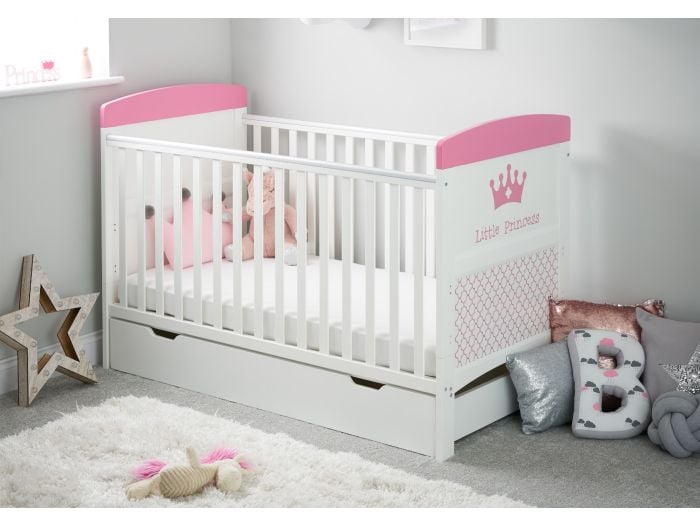 Obaby Grace Inspire Cot Bed & Under Drawer- Little Princess
