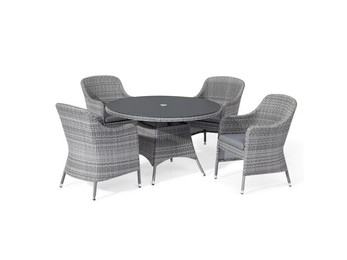 Maze Santorini 4 Seat Round Dining Set