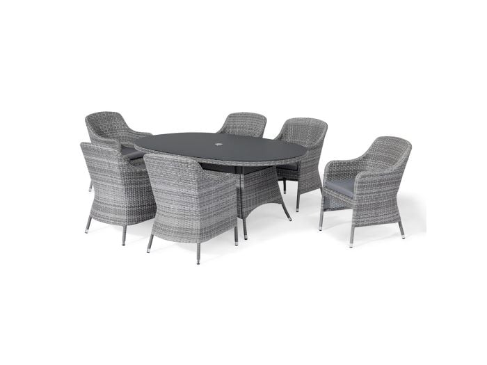 Maze Santorini 6 Seat Oval Dining Set