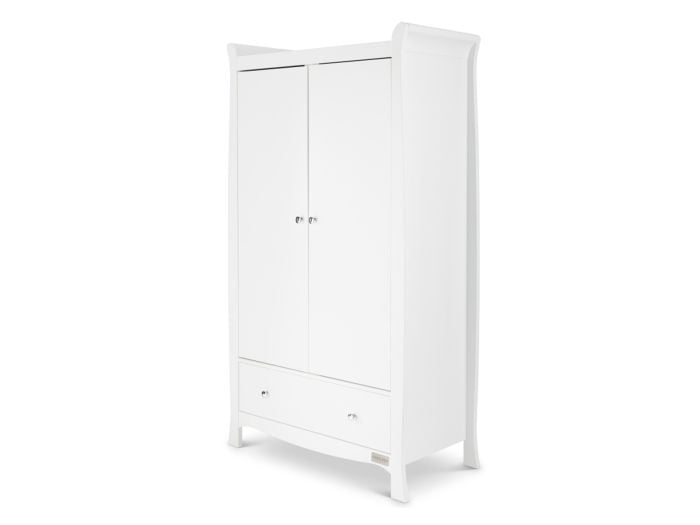 White classic styled wardrobe 2 doors 1 drawer by 2 hanging rails by Ickle Bubba