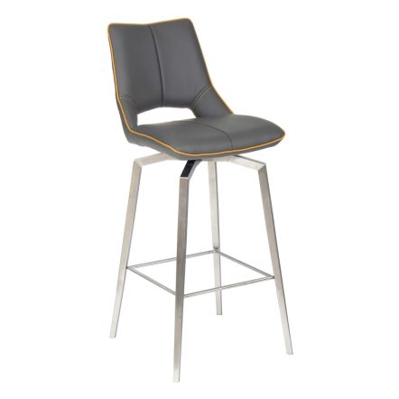 Flair Mako Swivel Leather Effect Bar Chair
