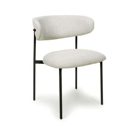 Flair Marisa Linen Effect Natural Dining Chair (Pair)