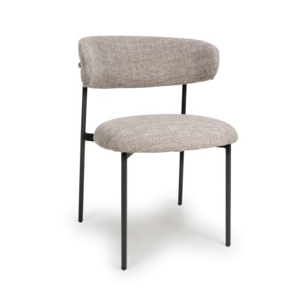 Flair Marisa Tweed Oatmeal Dining Chair (Pair)