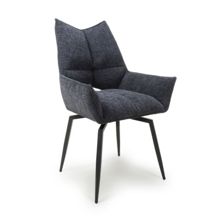 Flair Dakar Textured Effect Charcoal Swivel Chair (Pair)