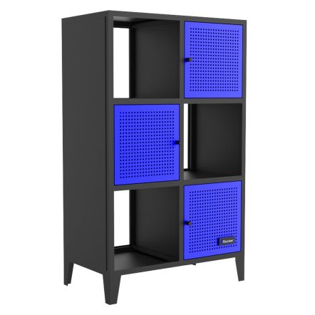 X Rocker Mesh-Tek 6 Cube Tall Storage Unit - Blue
