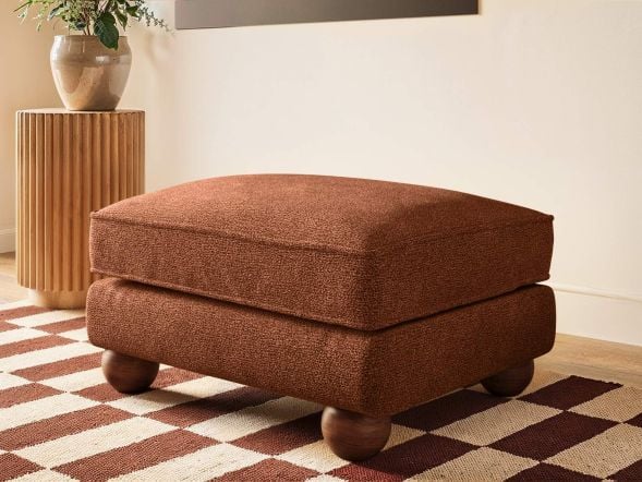 Solace+Co Addison Footstool Burnt Orange Chenille