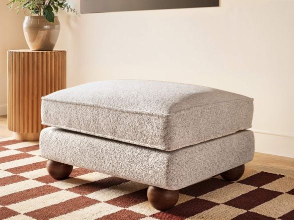 Solace+Co Addison Footstool Beige Boucle