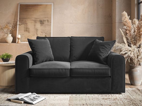 Solace+Co Ainsley 2 Seater Sofa Charcoal Velvet