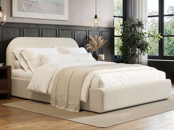 Flair Alba Cream Boucle Ottoman Bed