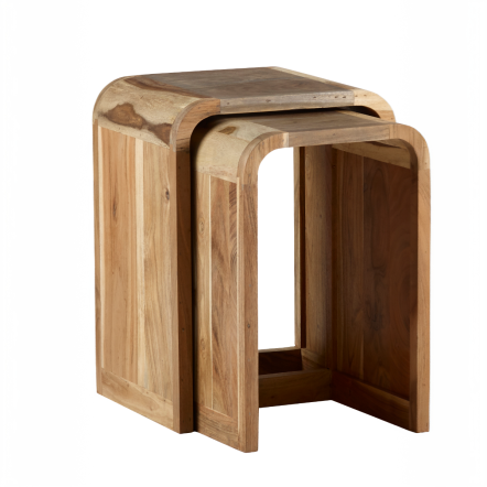 Indian Hub Aspen Nest of 2 Tables Wooden