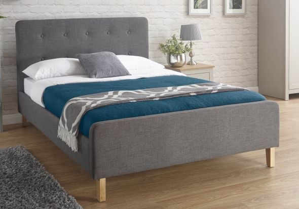 GFW Ashbourne Grey Fabric Bed Frame
