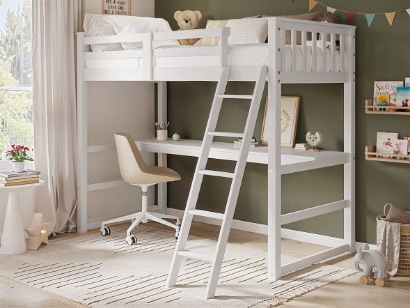 Flair Jules High Sleeper With Desk White