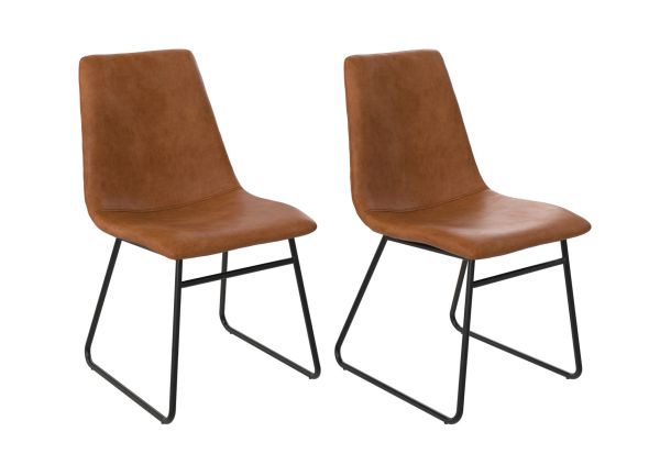 Dorel Bowden Upholstered Moulded Chair Caramel Maple (set of 2)
