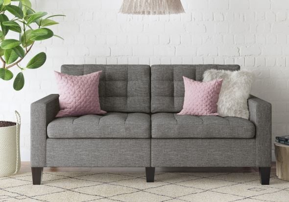 Dorel Bowie 2 Seater Sofa Grey Linen
