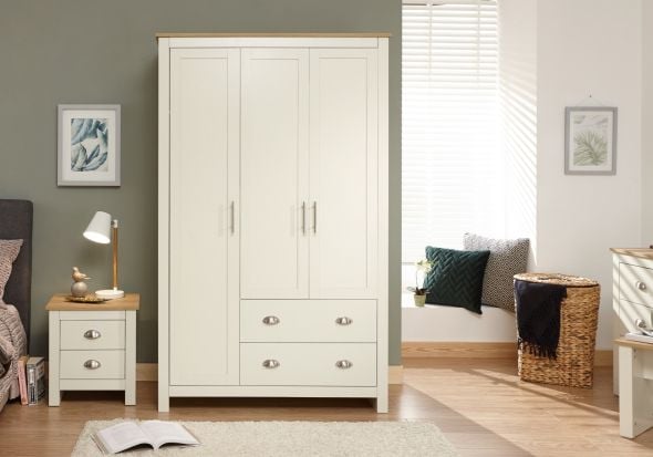 GFW Lancaster 3 Door 2 Drawer Wardrobe