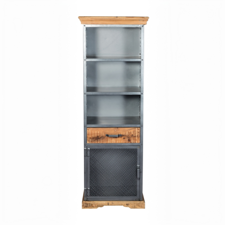 Indian Hub Metropolis Industrial Narrow Bookcase