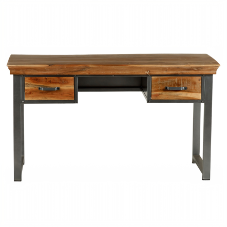 Indian Hub Metropolis Industrial 2 Drawer Writing Desk