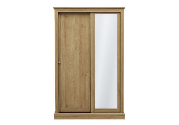 LPD Devon Oak 2 Door Sliding Mirrored Wardrobe
