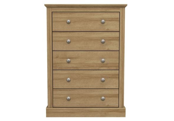 LPD Devon Oak 5 Drawer Chest
