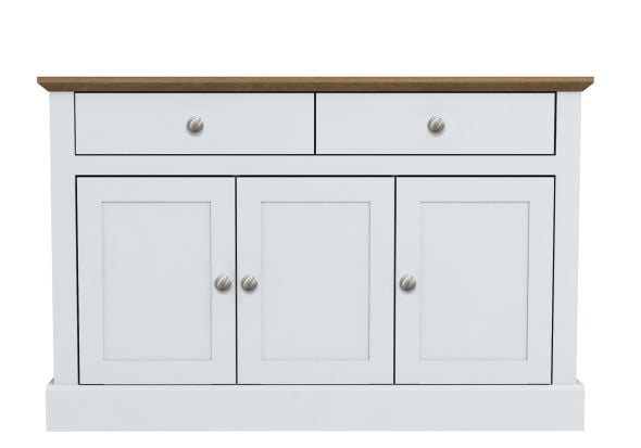 LPD Devon 3 Door 2 Drawer White & Oak Sideboard
